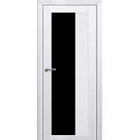 Дверь межкомнатная "Амати 09" Бьянко (Черное стекло)